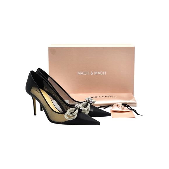 MACH & MACH Shoes - MACH & MACH Double Bow Crystal-Embellished Pumps Heels - NWB $1195